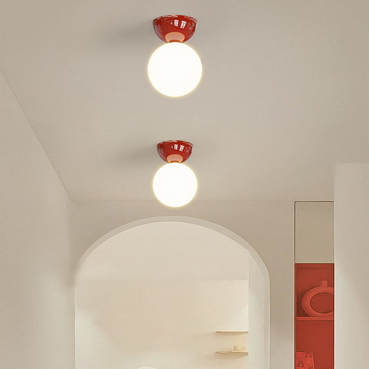 Claudine – Lampe Plafond Boule Fer Scandinave