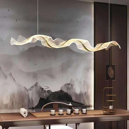 Sirius – Éclairage Îlot LED Moderne en Forme Ondulée