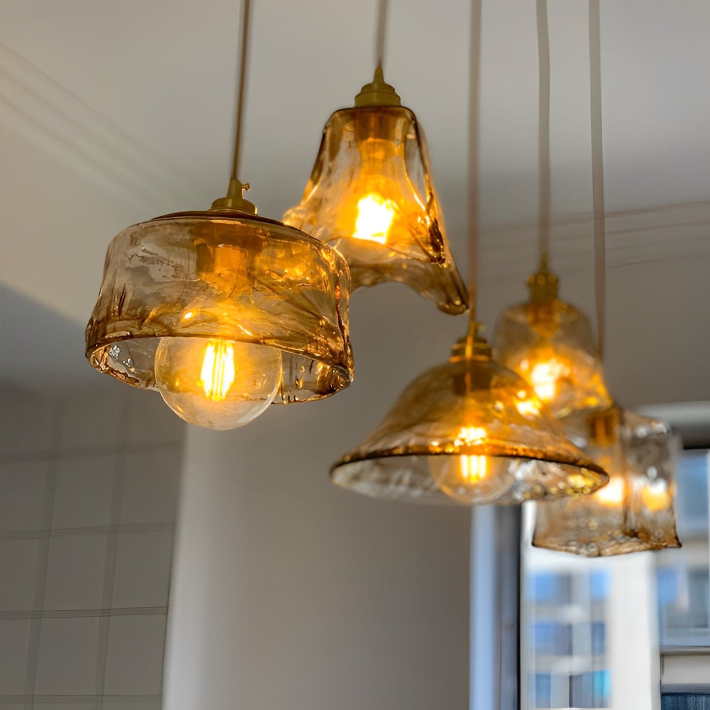 Claribel – Suspension vintage avec verre d'albâtre