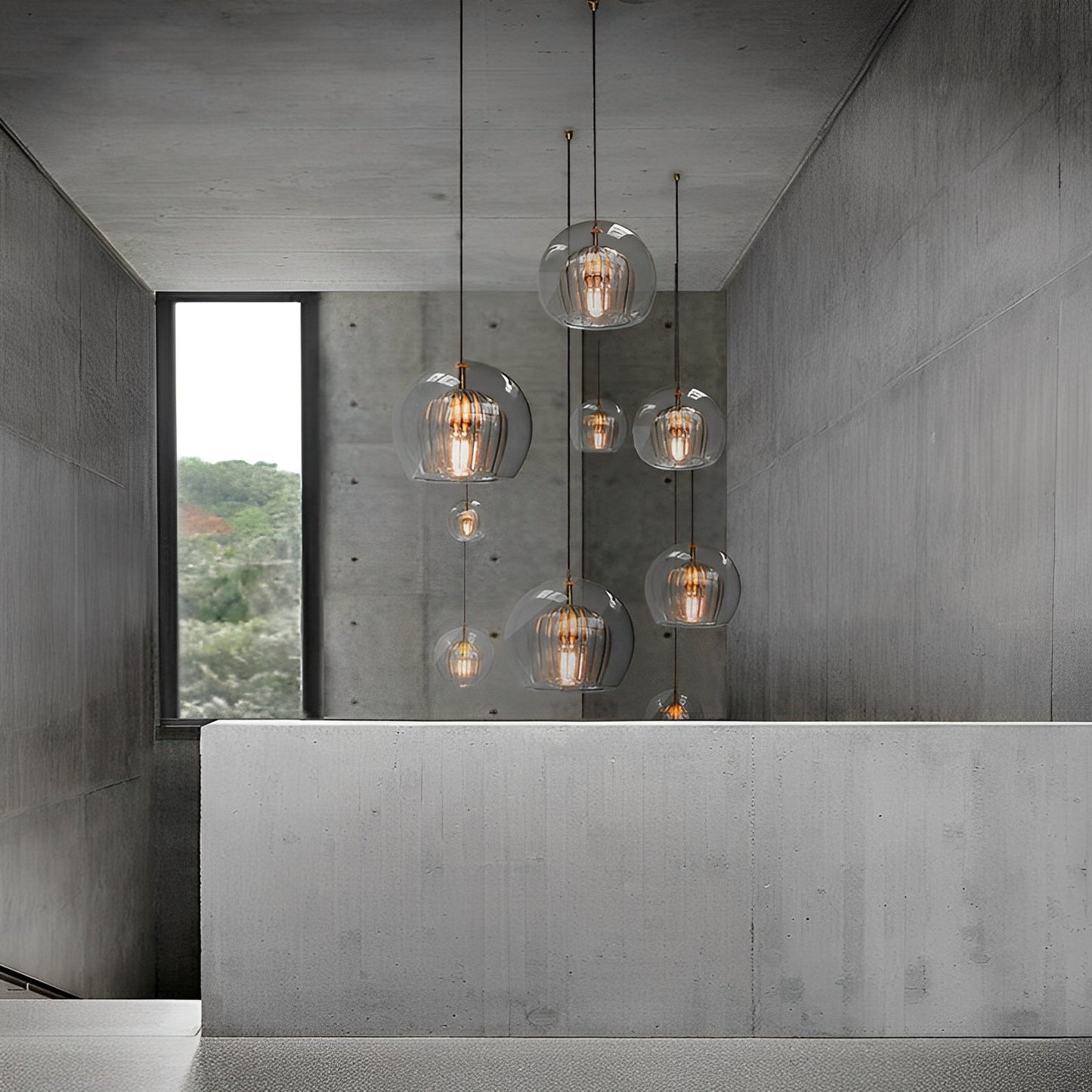 Faye – Suspension moderne en verre pour escalier
