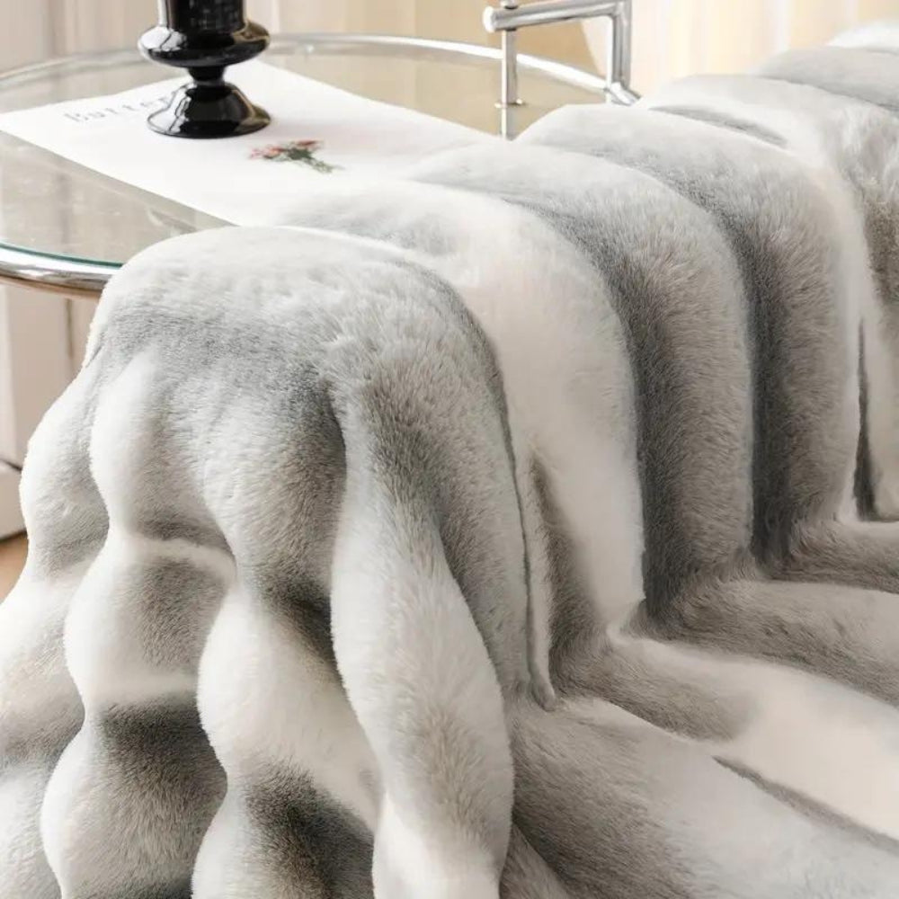Juvy – Housse de canapé en fausse fourrure veloutée