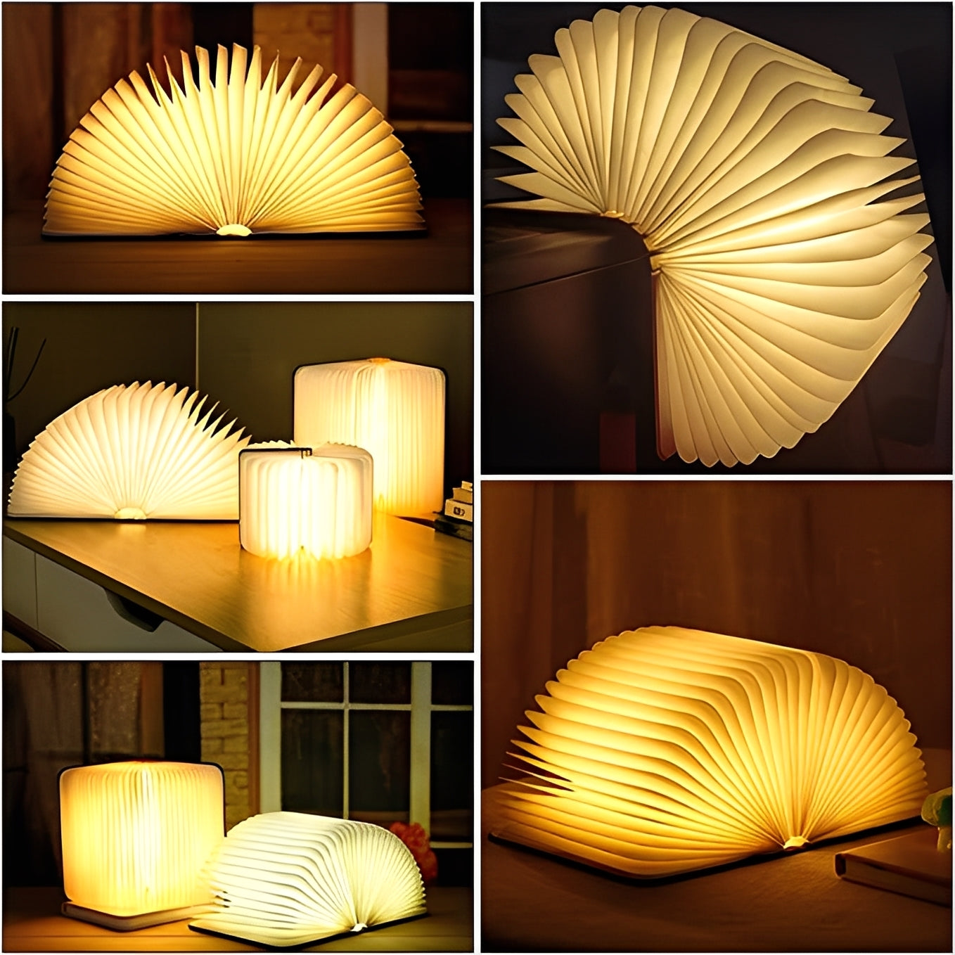 Levin – Lampe de nuit LED pliable en similicuir