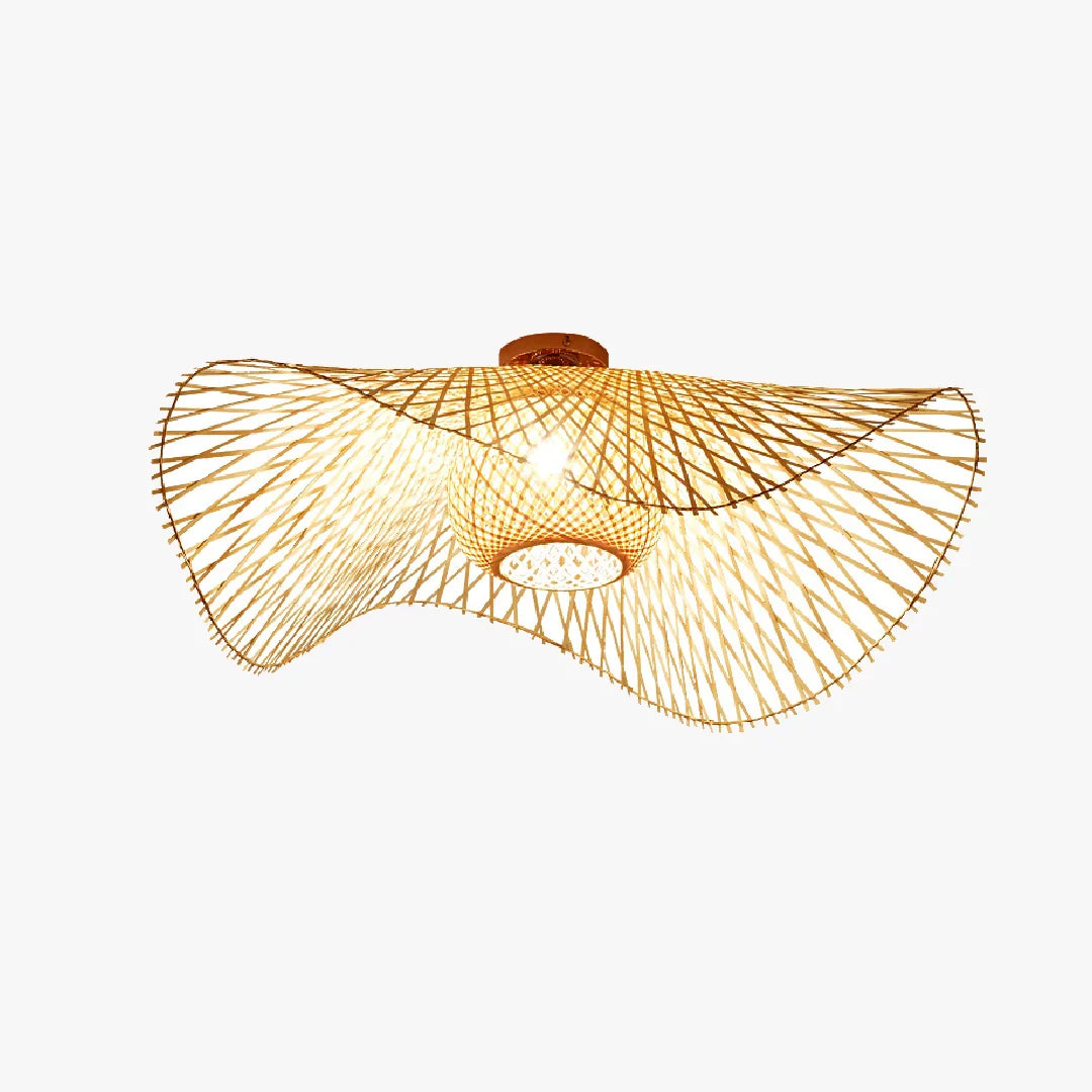 Nami – Lampe de Plafond Vagues en Bambou Japonaises