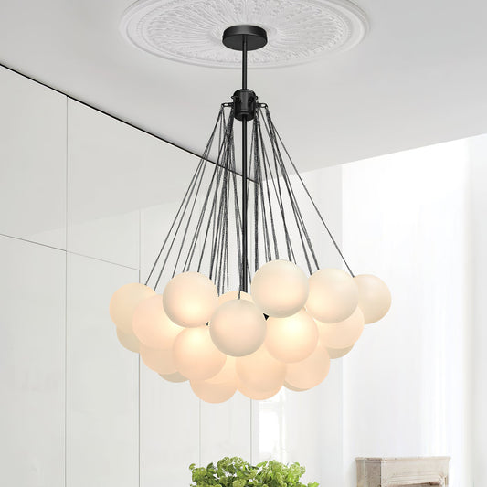 Jaya – Élégante Suspension en Verre Bulle
