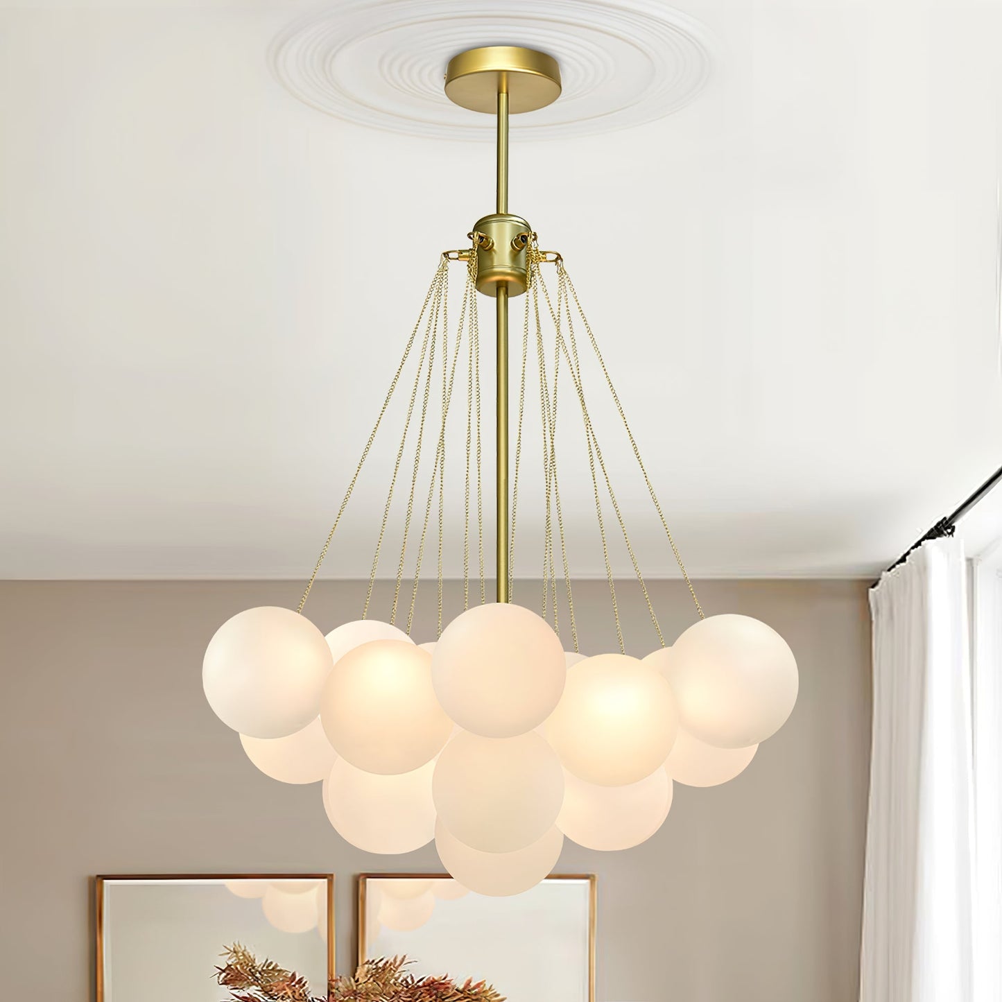 Jaya – Élégante Suspension en Verre Bulle