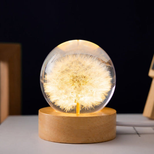 Linda – Lumineuse Boule de Cristal Fleurs