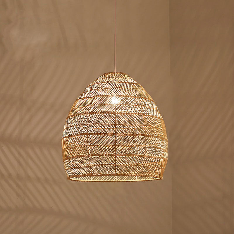 Hinode – Lampe Suspendue en Bambou et Rotin Japonais