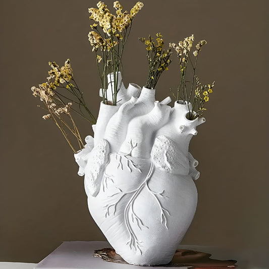 Cœur de Bambou – Vase en forme de cœur en bambou et bois naturel