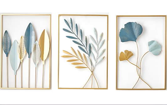 Feuillage Luxe – Décoration murale en métal inspirée des feuilles pour un intérieur raffiné