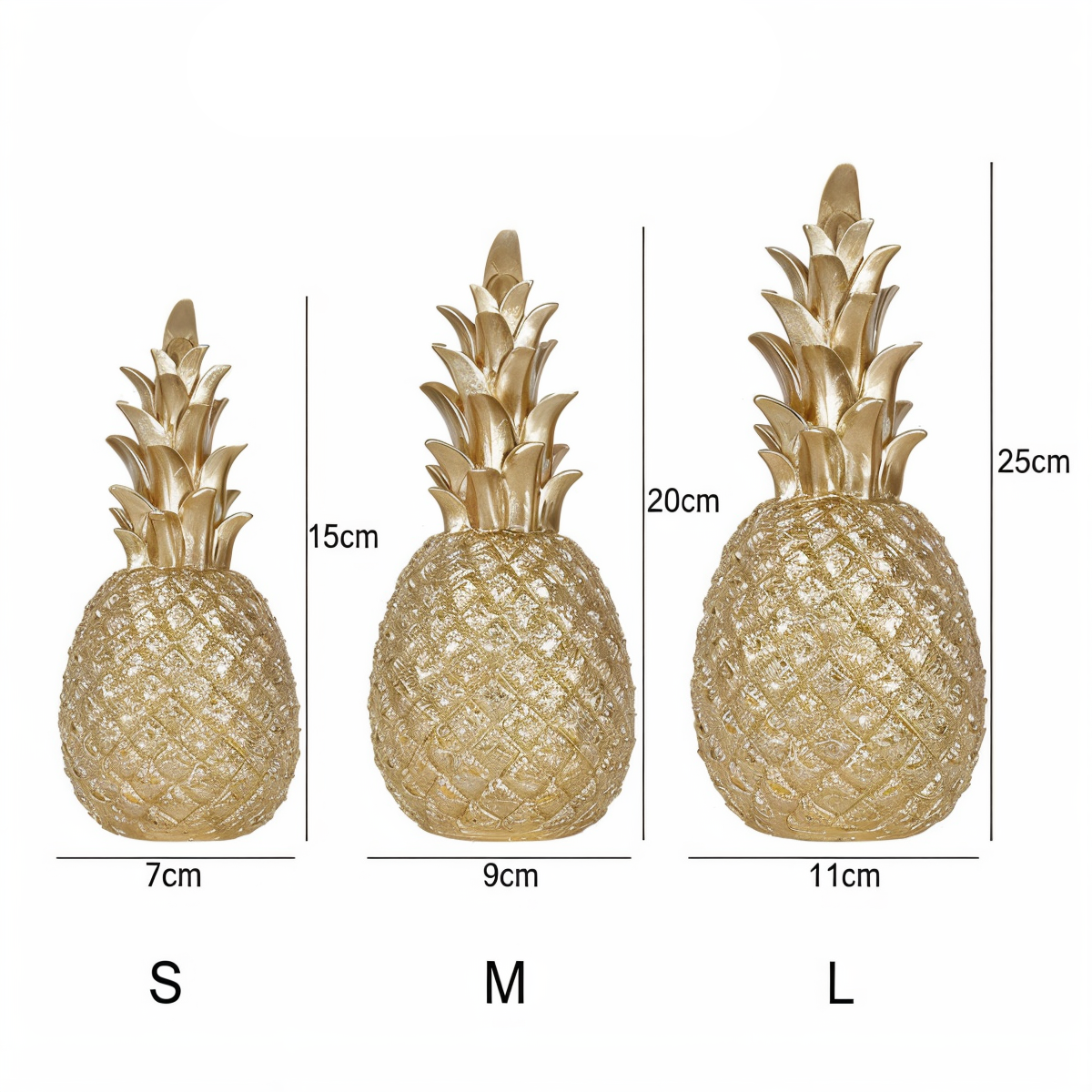 Phineas – Décoration ananas stylisée en résine pour accents d'été