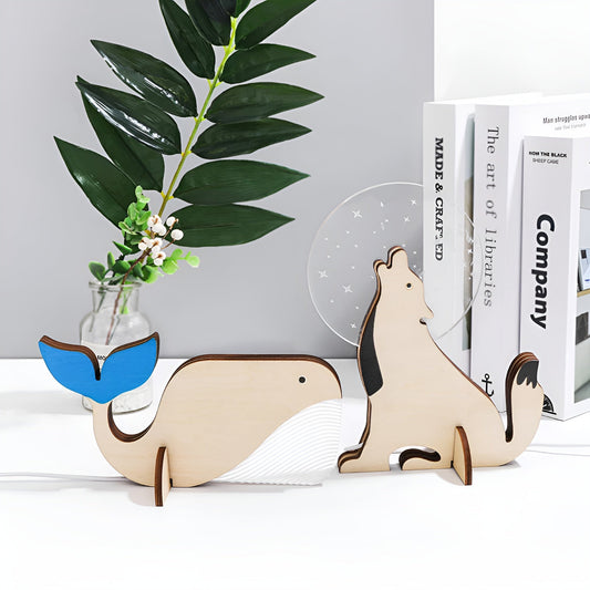 Mara – Lumière de Nuit LED en Bois-Acrylique Animaux