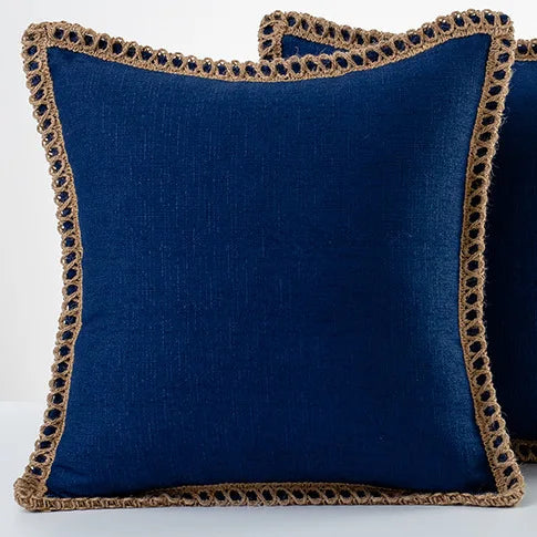 Hempra – Housse de coussin avec détail en corde de chanvre