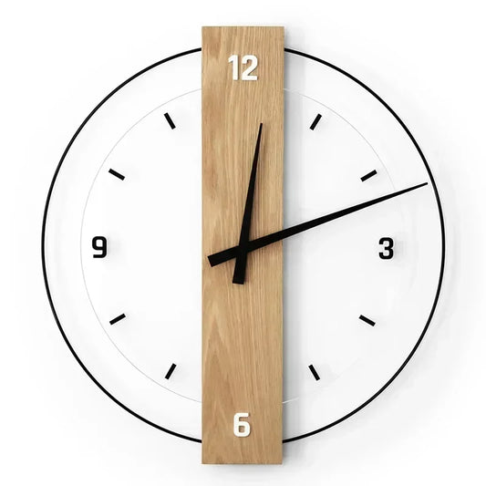Horloge murale en bois avec tic-tac silencieux