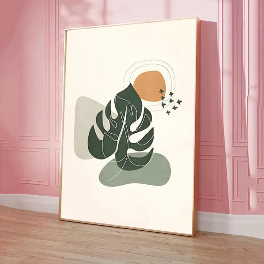 Verdura – Affiche nature minimaliste en tons de vert pour décoration murale moderne