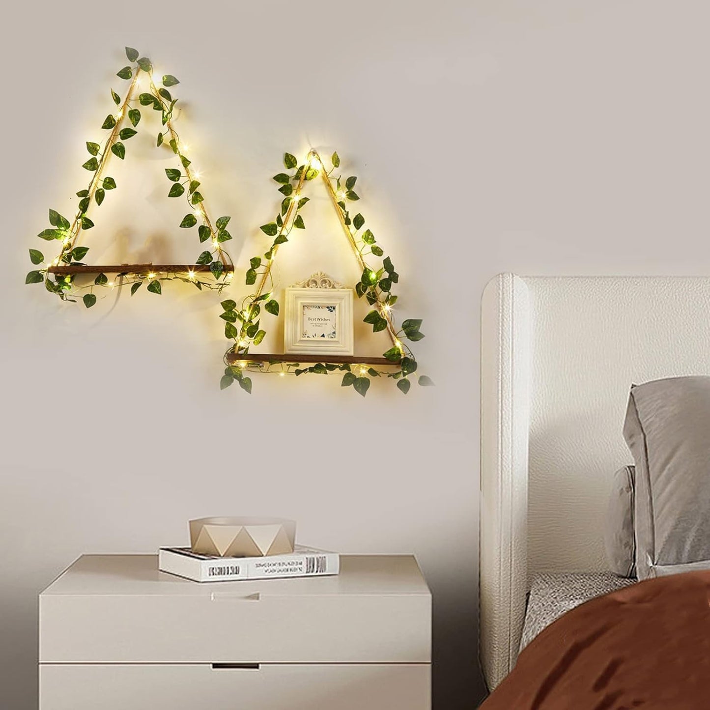 Tinker – Étagère murale avec guirlande lumineuse : Nature rencontre lumière chaude