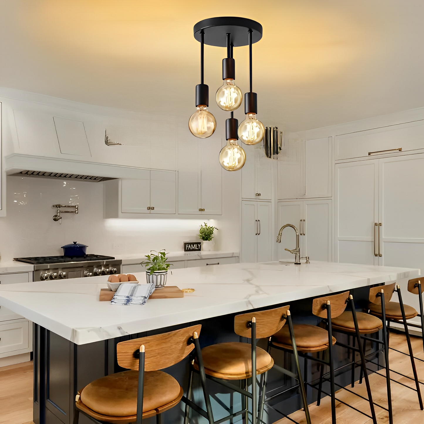 Arden – Lampe de plafond noire avec 4 projecteurs réglables design industriel
