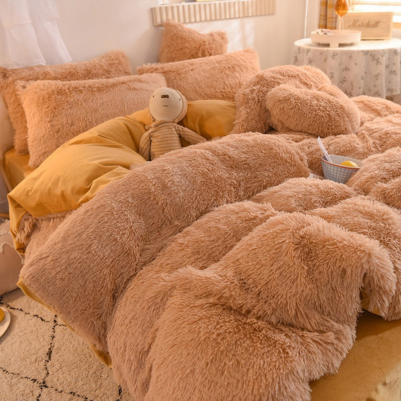 Liora – Couette d'hiver douillette en velours de vison et flanelle pour nuits confortables