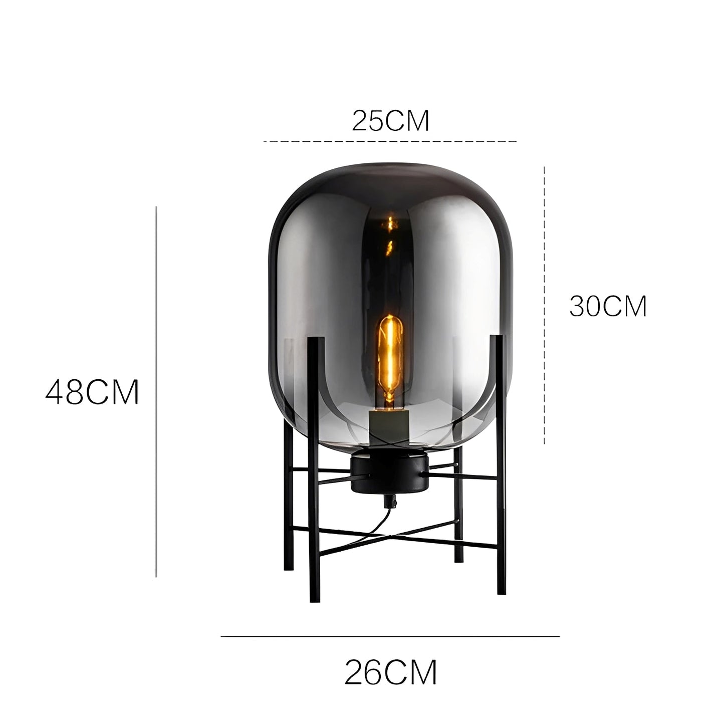 Alva – Lampe de Table en Verre Scandinave