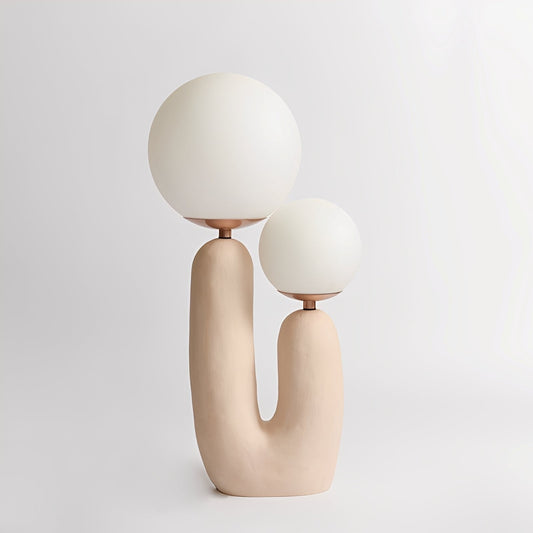 Mireille – Double lampe de table designer en résine et verre
