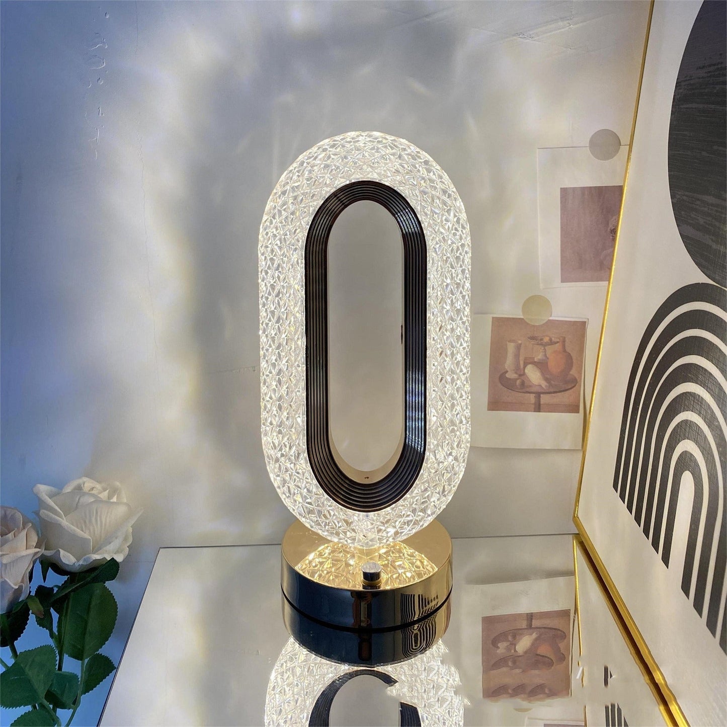 Evelyn – Élégante Lampe de Table LED en Cristal