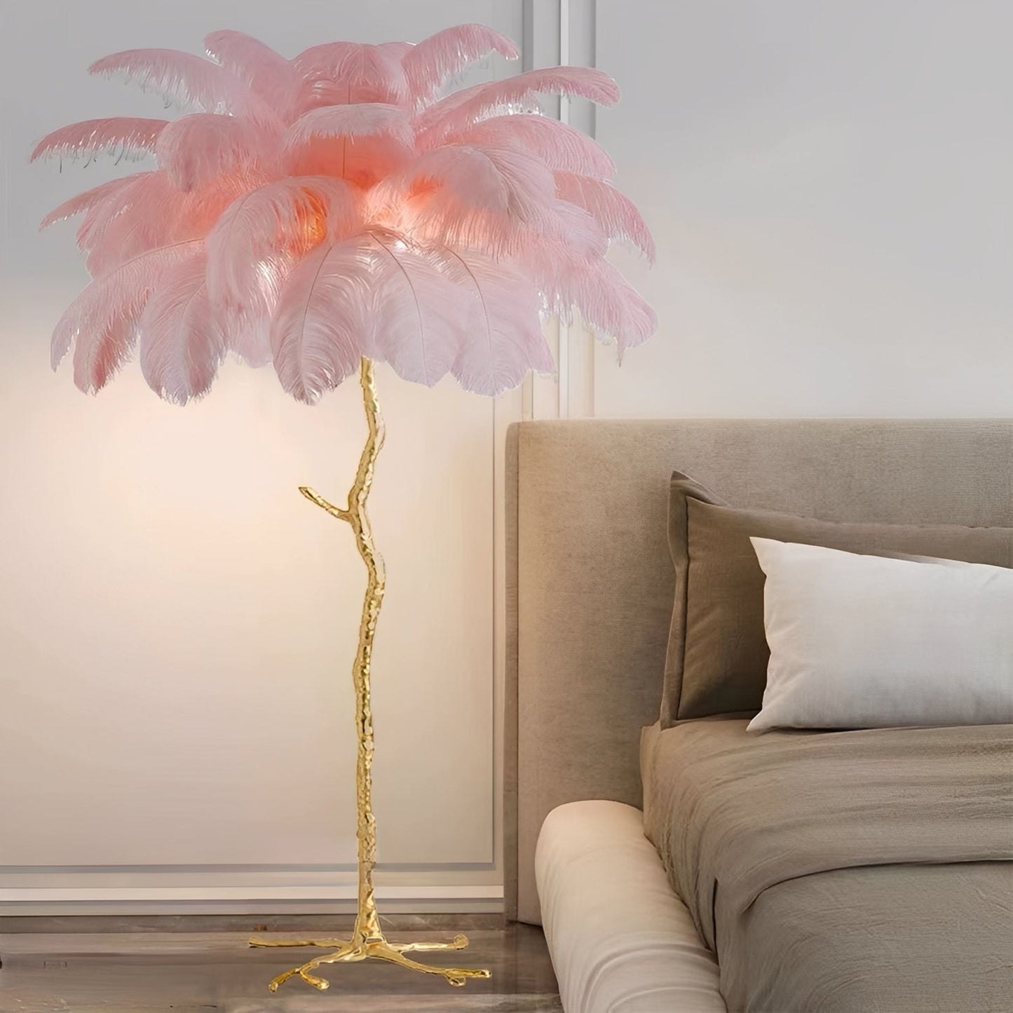 Fiona – Lampe à plumes d'autruche