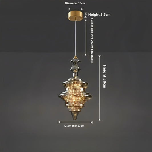 Arian – Lustre en verre et laiton ancien