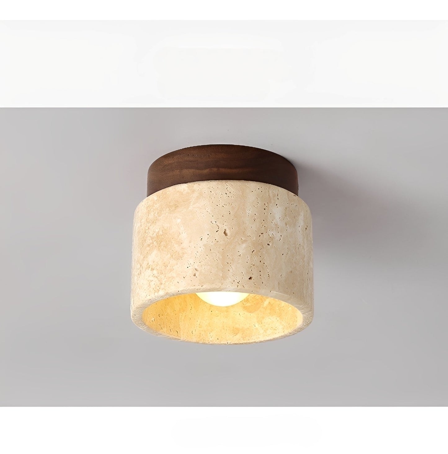 Aira – Lampe de plafond en bois jaune pierre de grotte