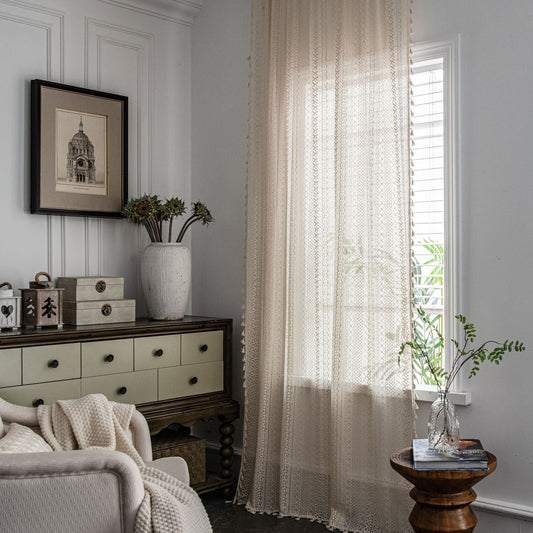 Sae – Rideau en crochet semi-transparent
