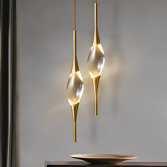 Jiya – Lustre à tête unique en cristal de cuivre