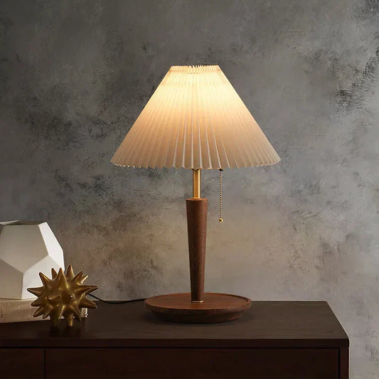 Sayuri – Lampe de chevet rétro en noyer