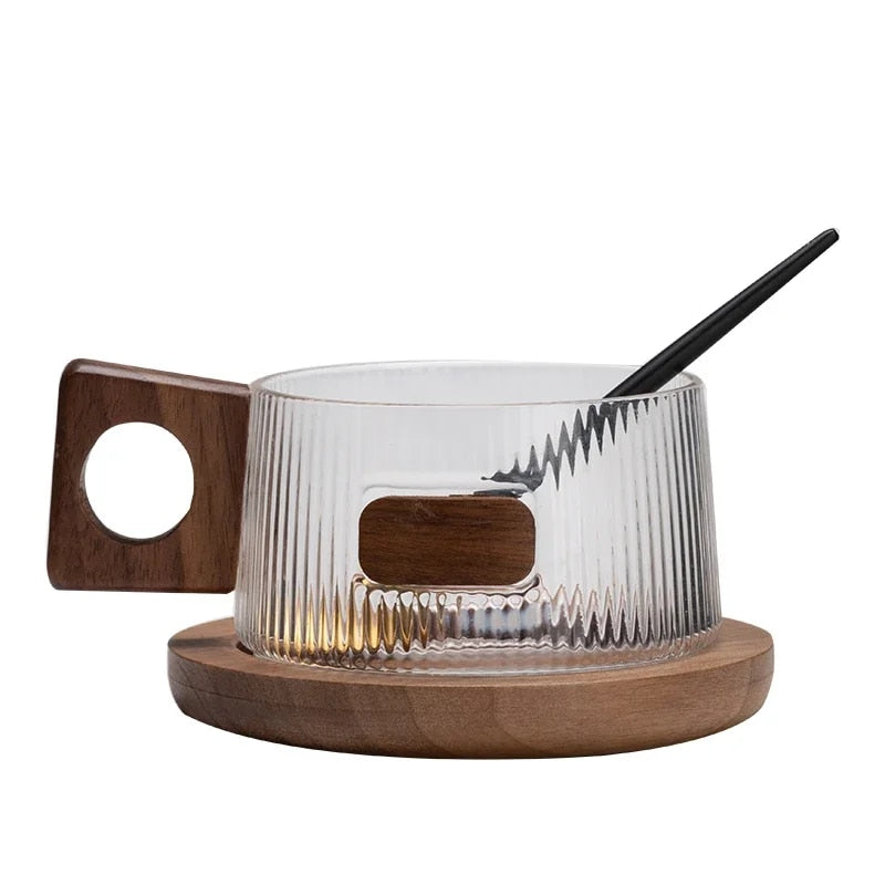 Wilross – Ensemble de tasses à café en bois de noyer
