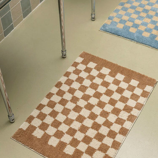 DouxCarré – Tapis de bain à carreaux ultra moelleux