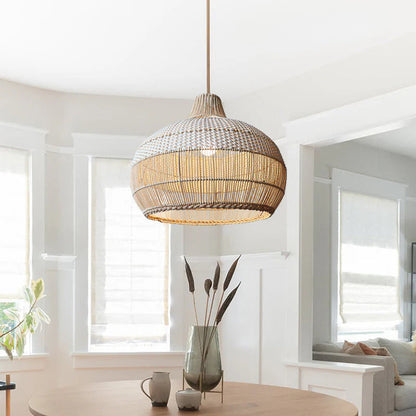 Alva – Lampe Suspendue en Rattan Naturel