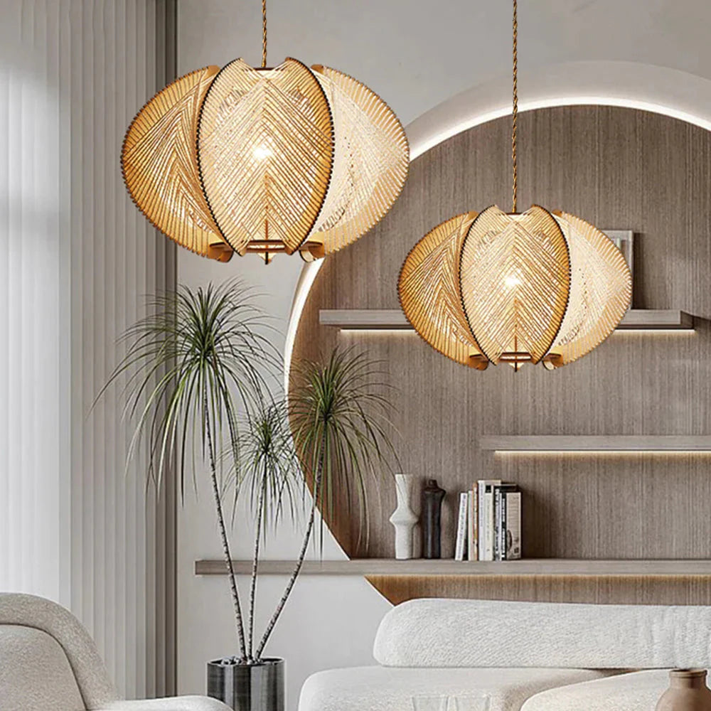 Ravi – Lampe artistique en bois suspendue