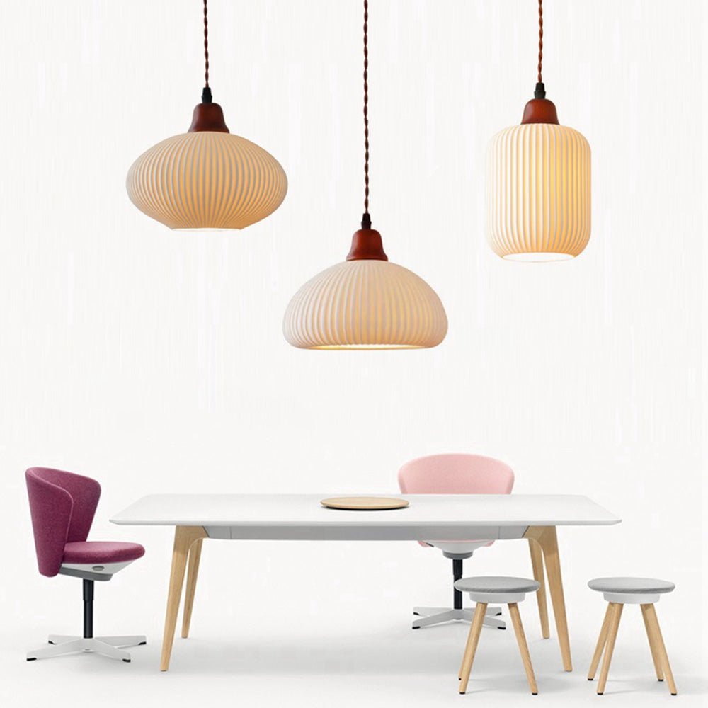 Celesta – Suspension en céramique blanc pur