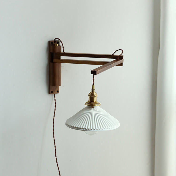 AuraNord – Applique scandinave en verre et noyer