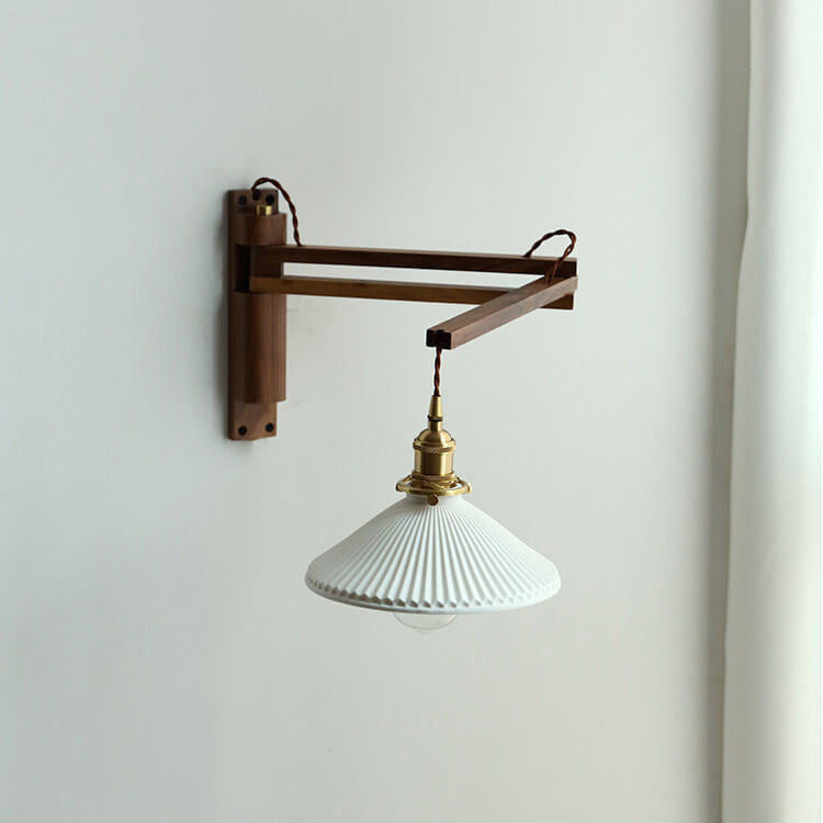 AuraNord – Applique scandinave en verre et noyer