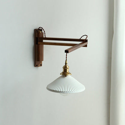 AuraNord – Applique scandinave en verre et noyer