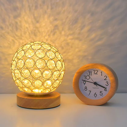 Shaira – Lampe de table en cristal avec recharge USB