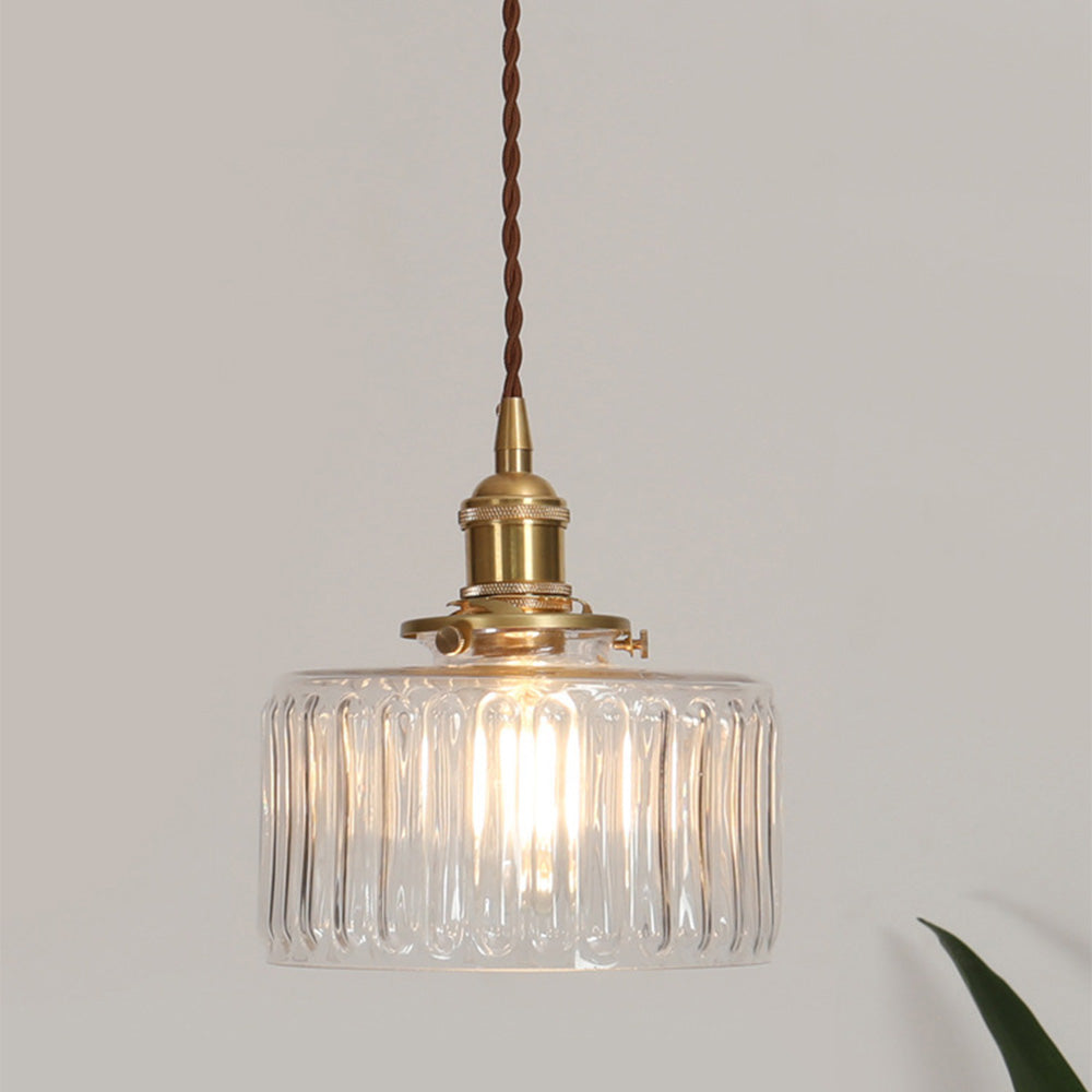 Lyra – Suspension en verre cylindrique vintage