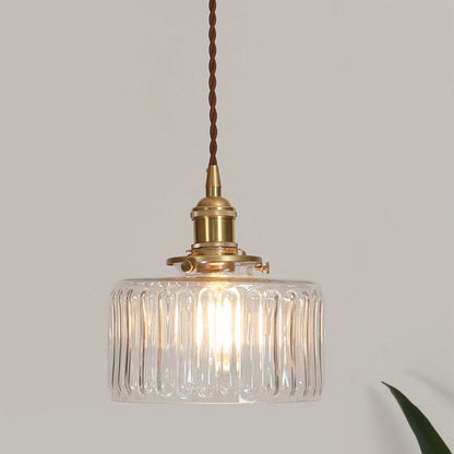 Lyra – Suspension en verre cylindrique vintage