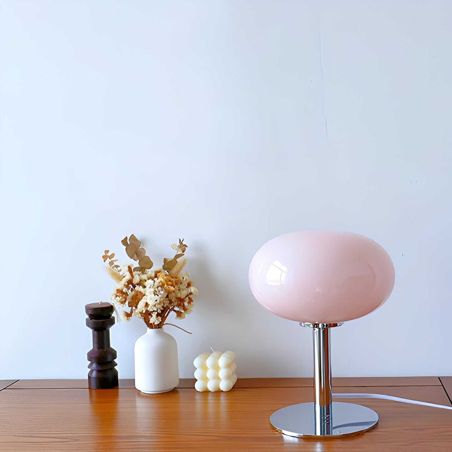 Evelyn – Lampe de table vintage en verre crème
