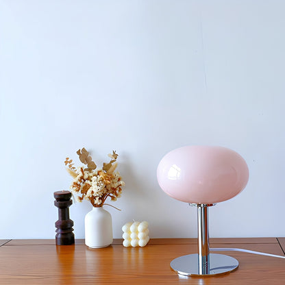 Evelyn – Lampe de table vintage en verre crème