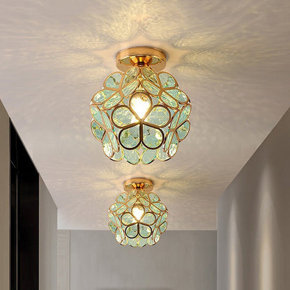FleurVerre – Luminaire en verre au design floral pour couloir