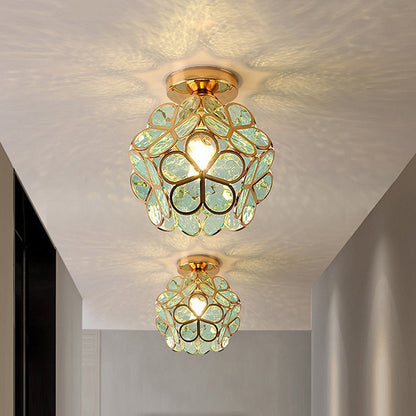 Plafonnier Pétale – Verre fleuri pour entrée ou couloir