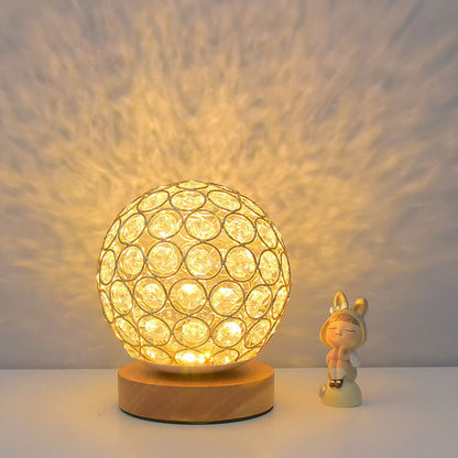 Shaira – Lampe de table en cristal avec recharge USB