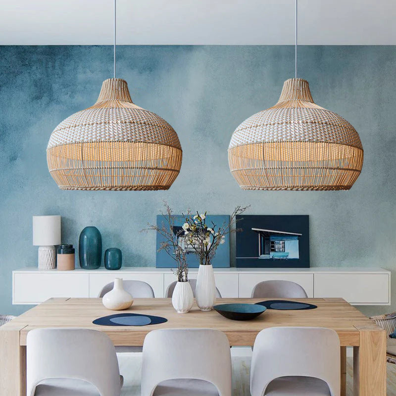Alva – Lampe Suspendue en Rattan Naturel