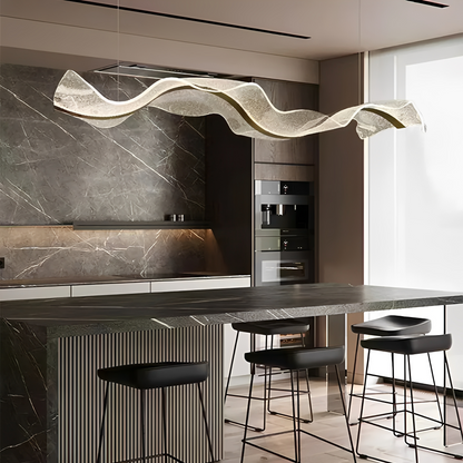 Sirius – Éclairage Îlot LED Moderne en Forme Ondulée