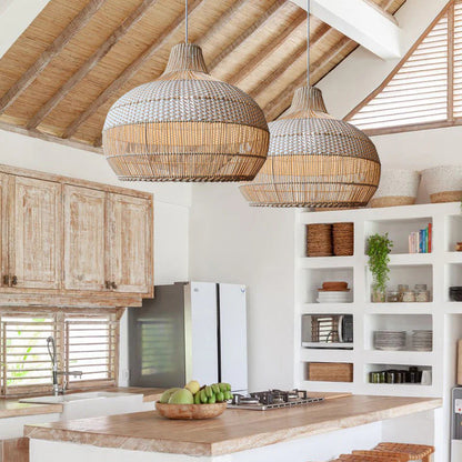 Alva – Lampe Suspendue en Rattan Naturel