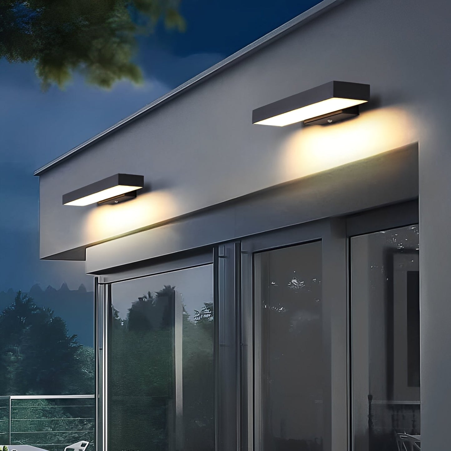 Leona – Moderne Lampe Extérieure en Acier Inoxydable avec Capteur